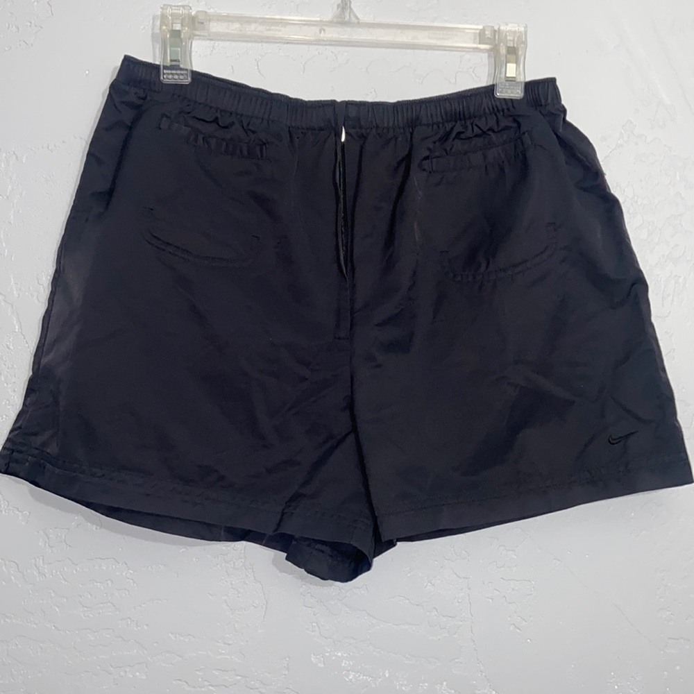 Nike Black Cotton Nylon Elastic Drawstring Zipper Short Pockets Size Large